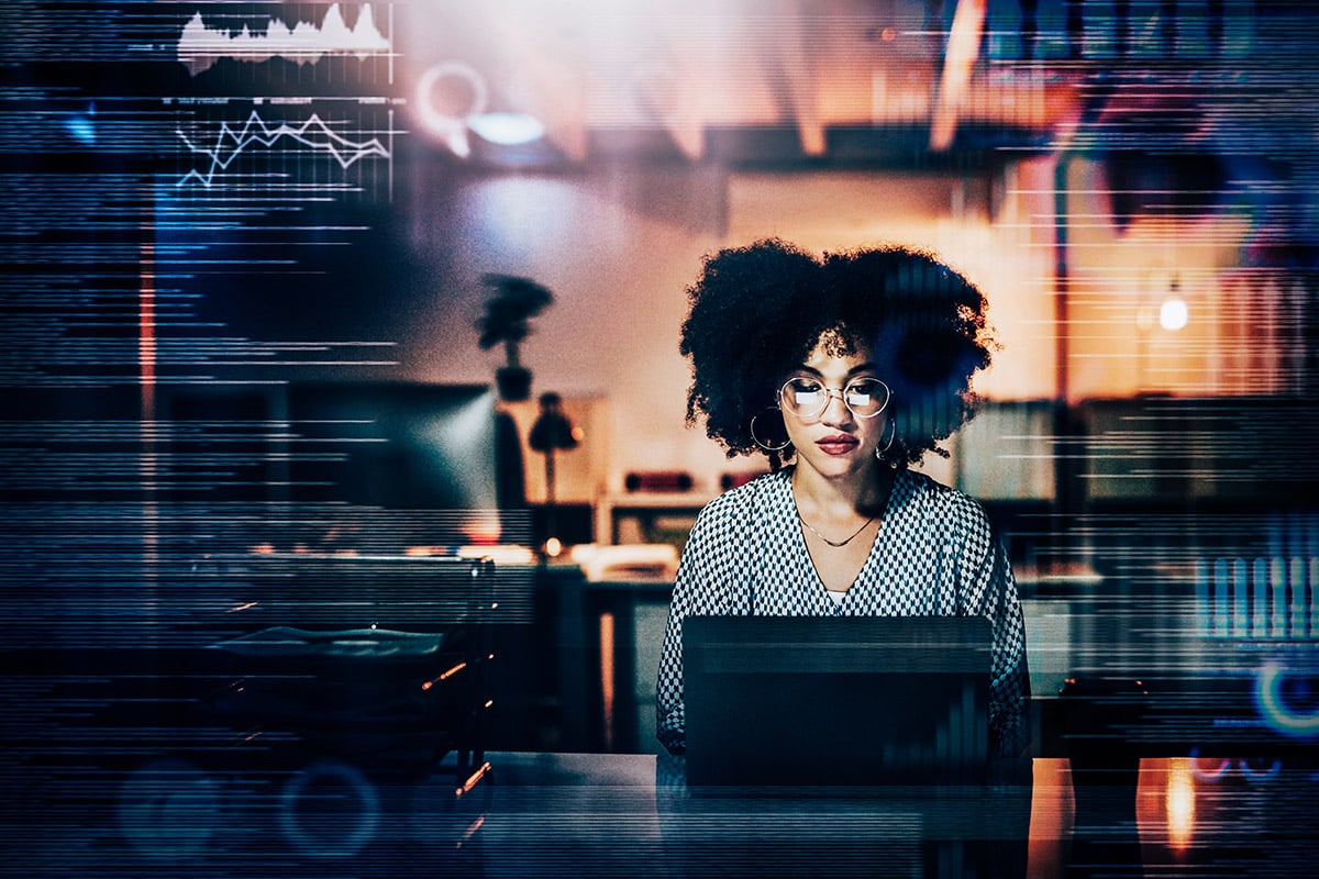 African Women Using Computer