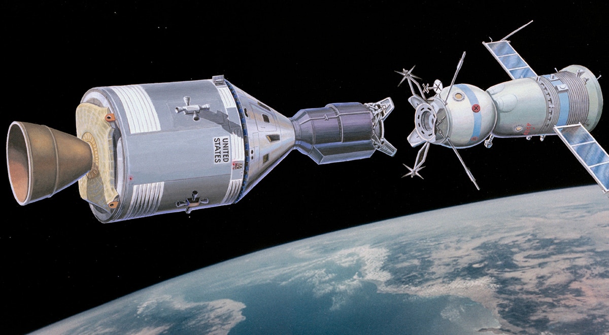 Apollo Soyuz Test Program artist rendering
