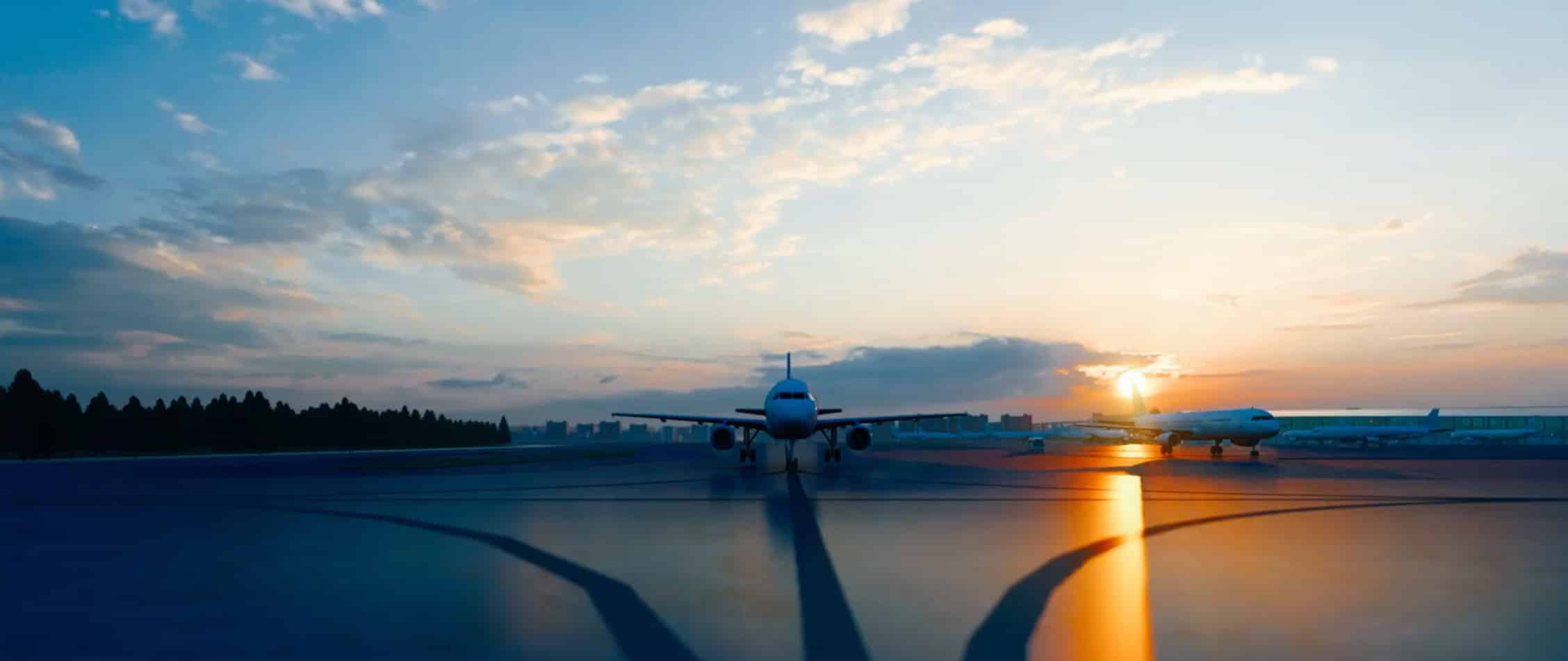an airplane on the runway