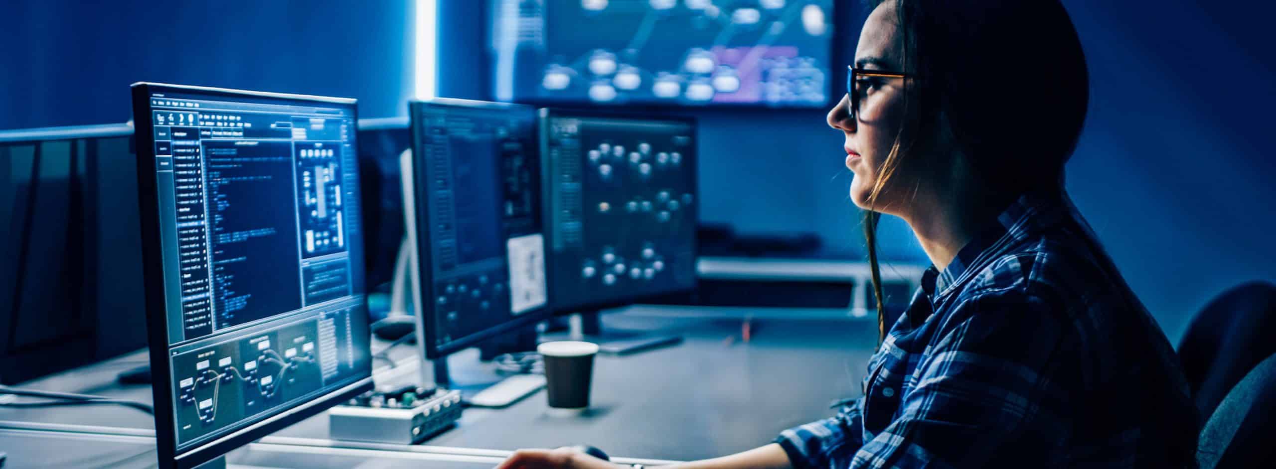 woman working on a computer