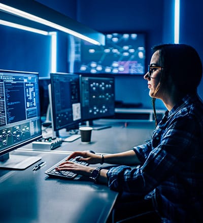 woman working on a computer