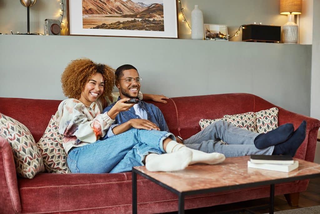 couple watching A+E Networks TV