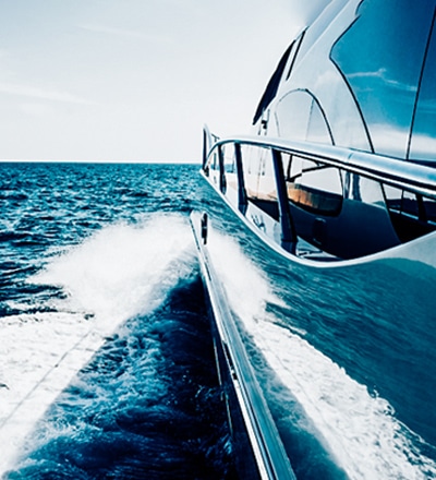 superyacht cruising in the ocean