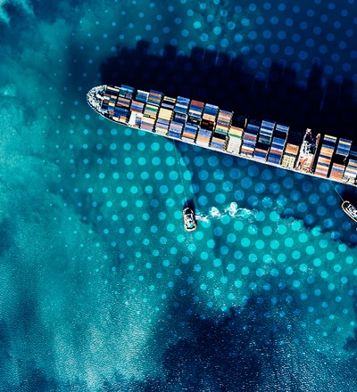loaded cargo ship at sea