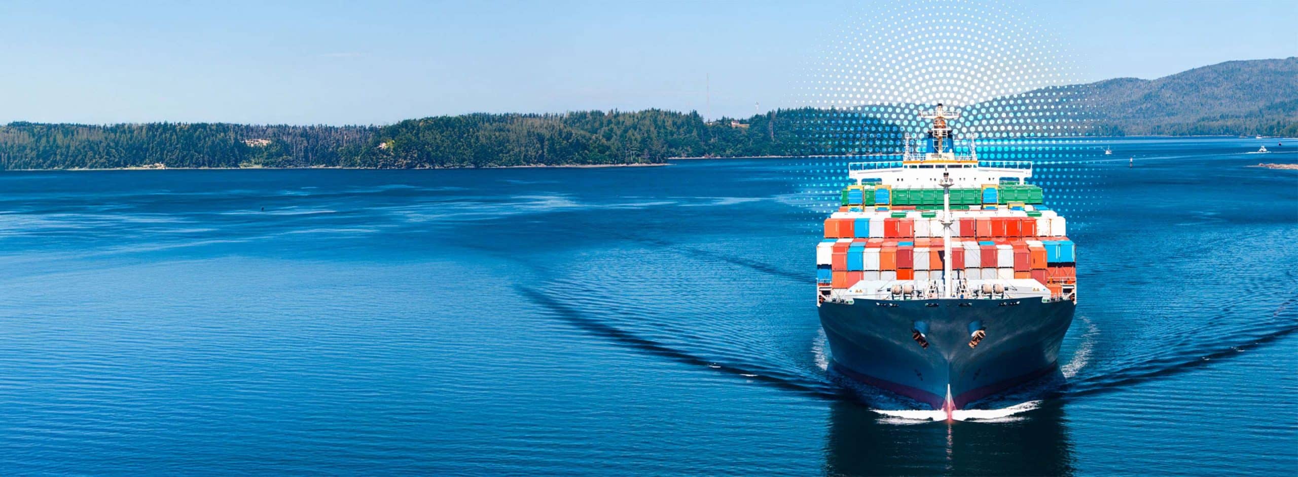 Shipping vessel equipped with FlexMaritime LEO