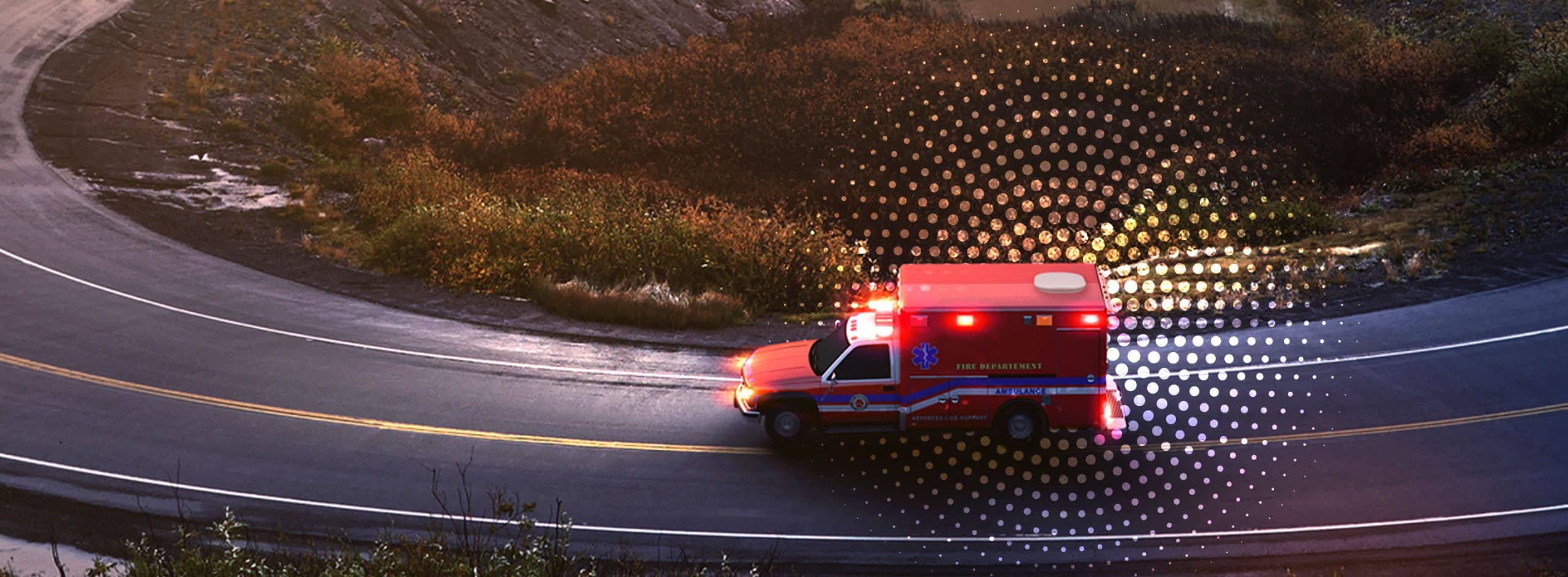 ambulance driving on road