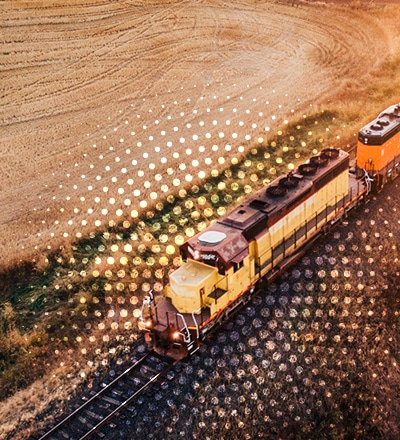 train driving in remote area