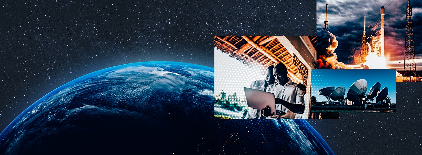 Intelsat global network image collage