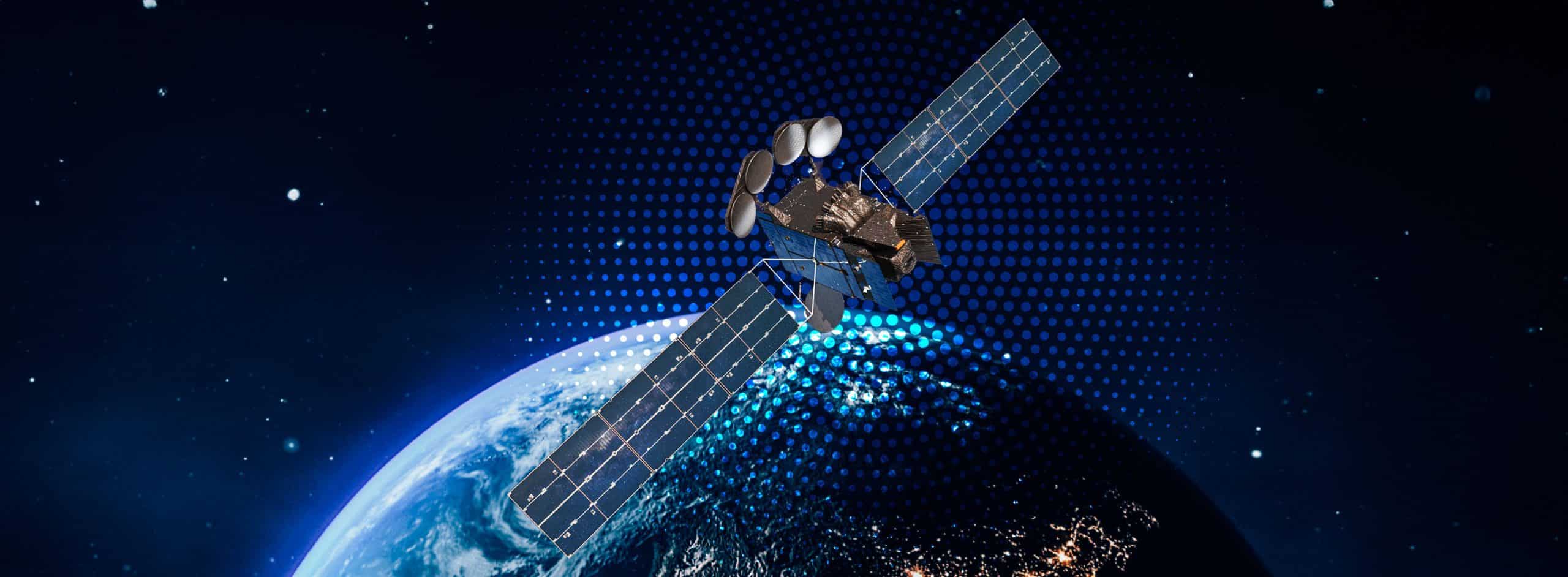 satellite in orbit over Earth