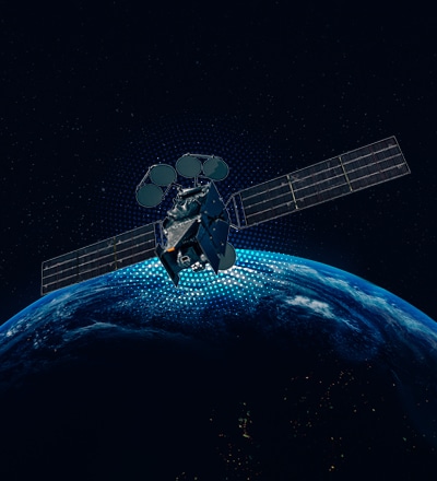 satellite in orbit over Earth