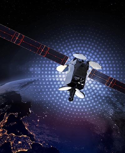a satellite in space above earth